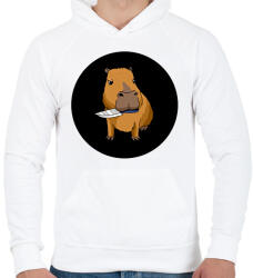 printfashion Capybara - Férfi kapucnis pulóver - Fehér (12704840)