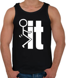 printfashion Fck it - Férfi atléta - Fekete (1513477)