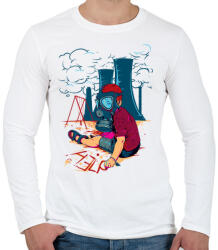 printfashion Segítség - Férfi hosszú ujjú póló - Fehér (54114)