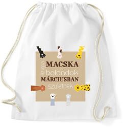 printfashion Az igazi macska bolondok - Sportzsák, Tornazsák - Fehér (6233047)