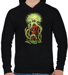 printfashion Alien támadás - Férfi kapucnis pulóver - Fekete (1201800)