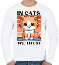 printfashion In Cats We Trust - Férfi pulóver - Fehér (16786955)