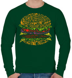 printfashion Burger - Férfi pulóver - Sötétzöld (136389)