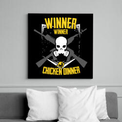 printfashion PUBG - WINNER WINNER CHICKEN DINNER - Vászonkép - Fekete (6645096)