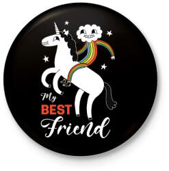 printfashion Best friend - Kitűző, hűtőmágnes - Fekete (12723823)