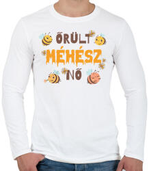 printfashion Őrült méhész nő - Férfi hosszú ujjú póló - Fehér (13170077)