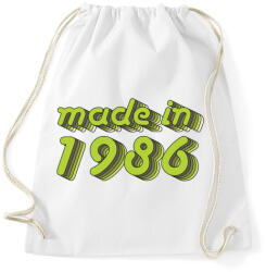 printfashion made-in-1986-green-grey - Sportzsák, Tornazsák - Fehér (486735)