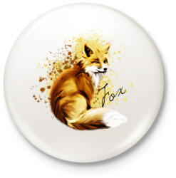 printfashion fox2 - Kitűző, hűtőmágnes - Fehér (3082248)