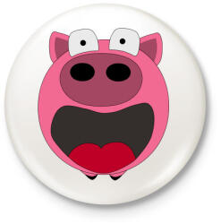 printfashion Pig - Kitűző, hűtőmágnes - Fehér (3075557)
