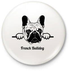 printfashion French Bulldog - Kitűző, hűtőmágnes - Fehér (5115773)
