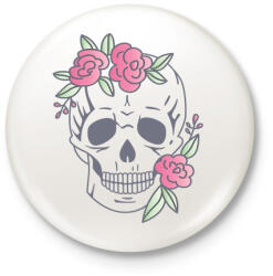 printfashion skull - Kitűző, hűtőmágnes - Fehér (4760141)