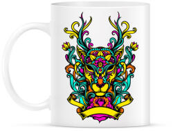 printfashion Szarvas ornamentikából - Bögre - Fehér (787276)