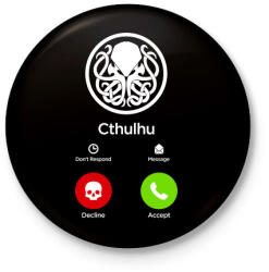 printfashion Call of Cthulhu (fehér) - Kitűző, hűtőmágnes - Fekete (3097016)