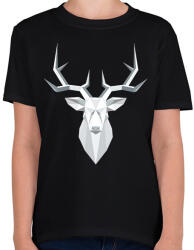 printfashion Szarvas geometria - Gyerek póló - Fekete (2606131)