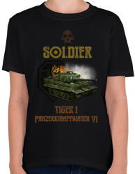 printfashion SOLDIER-TIGER1 - Gyerek póló - Fekete (2162110)