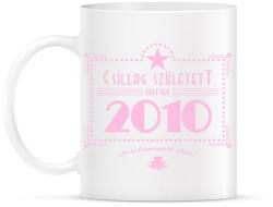 printfashion csillag-2010-pink - Bögre - Fehér (790856)