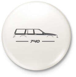 printfashion Volvo 740 (3) - Kitűző, hűtőmágnes - Fehér (14469092)