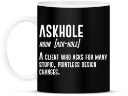 printfashion Askhole - Graphic Designer - Bögre - Fekete (7256582)