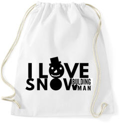 printfashion I LOVE SNOW BULDING MAN - Sportzsák, Tornazsák - Fehér (1952802)
