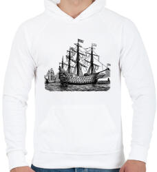 printfashion Hajó - Férfi kapucnis pulóver - Fehér (1762703)