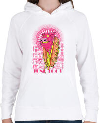 printfashion Hot dog - Női kapucnis pulóver - Fehér (51068)