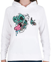 printfashion Zombie - Női kapucnis pulóver - Fehér (14057258)