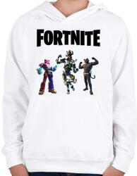 printfashion Fortnite Mecha - Gyerek kapucnis pulóver - Fehér (2643659)