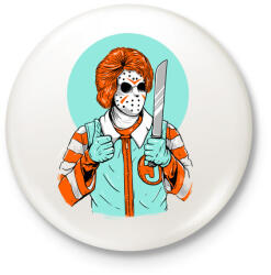 printfashion Gyilkos bohóc - Kitűző, hűtőmágnes - Fehér (3075757)