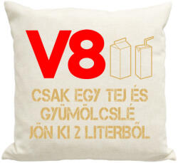printfashion V8 benzin - Párnahuzat, Díszpárnahuzat - Lenvászon (1200630)