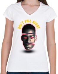 printfashion Fall apart - Női V-nyakú póló - Fehér (15961101)