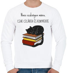 printfashion Cica és Könyv - Férfi pulóver - Fehér (6570360)