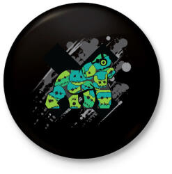 printfashion Gorilla Faces - Kitűző, hűtőmágnes - Fekete (3094438)