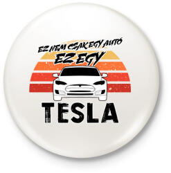 printfashion Ez nem csak egy autó ez egy TESLA - Kitűző, hűtőmágnes - Fehér (16464655)