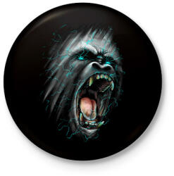 printfashion Dühöngő majom - Kitűző, hűtőmágnes - Fekete (3092675)