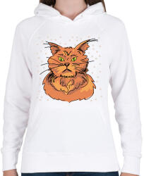 printfashion Cica - Női kapucnis pulóver - Fehér (2946043)