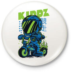 printfashion Biker kölyök - Kitűző, hűtőmágnes - Fehér (4135165)