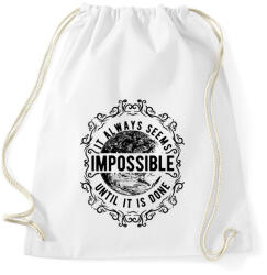 printfashion Lehetetlen - fekete szöveg - Sportzsák, Tornazsák - Fehér (10134)