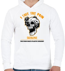 printfashion I like the pain - Férfi kapucnis pulóver - Fehér (14741834)