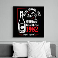 printfashion Jó bor palackozva - Évszámmal (fehér) - Vászonkép - Fekete (7302305)
