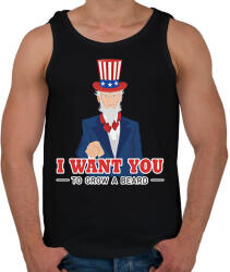 printfashion I want you to grow a beard - Férfi atléta - Fekete (6838266)