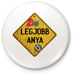 printfashion Legjobb anya - Kitűző, hűtőmágnes - Fehér (6144374)