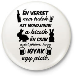 printfashion Én verset nem tudok - Kitűző, hűtőmágnes - Fehér (15753433)