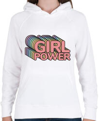 printfashion Girl Power - Női kapucnis pulóver - Fehér (4594845)