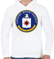 printfashion CIA cocain import agency - Férfi kapucnis pulóver - Fehér (1080592)