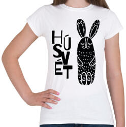 printfashion Húsvét - Fekete nyúl - Női póló - Fehér (6333390)