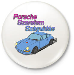 printfashion Porsche Szerelem Száguldás | Babakék Edition - Kitűző, hűtőmágnes - Fehér (6093612)