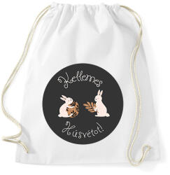 printfashion Kellemes Húsvétot - Aranyozott nyuszikkal - Sportzsák, Tornazsák - Fehér (6333991)
