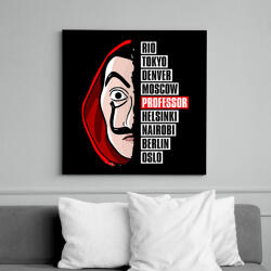 printfashion A nagy pénzrablás - La Casa de Papel - Money Heist - Vászonkép - Fekete (6660697)