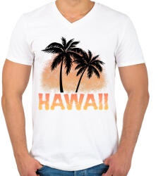 printfashion Hawaii - Férfi V-nyakú póló - Fehér (5011457)