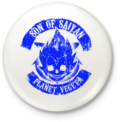 printfashion Planet Vegeta - Son of Saiyan - Kitűző, hűtőmágnes - Fehér (3078448)